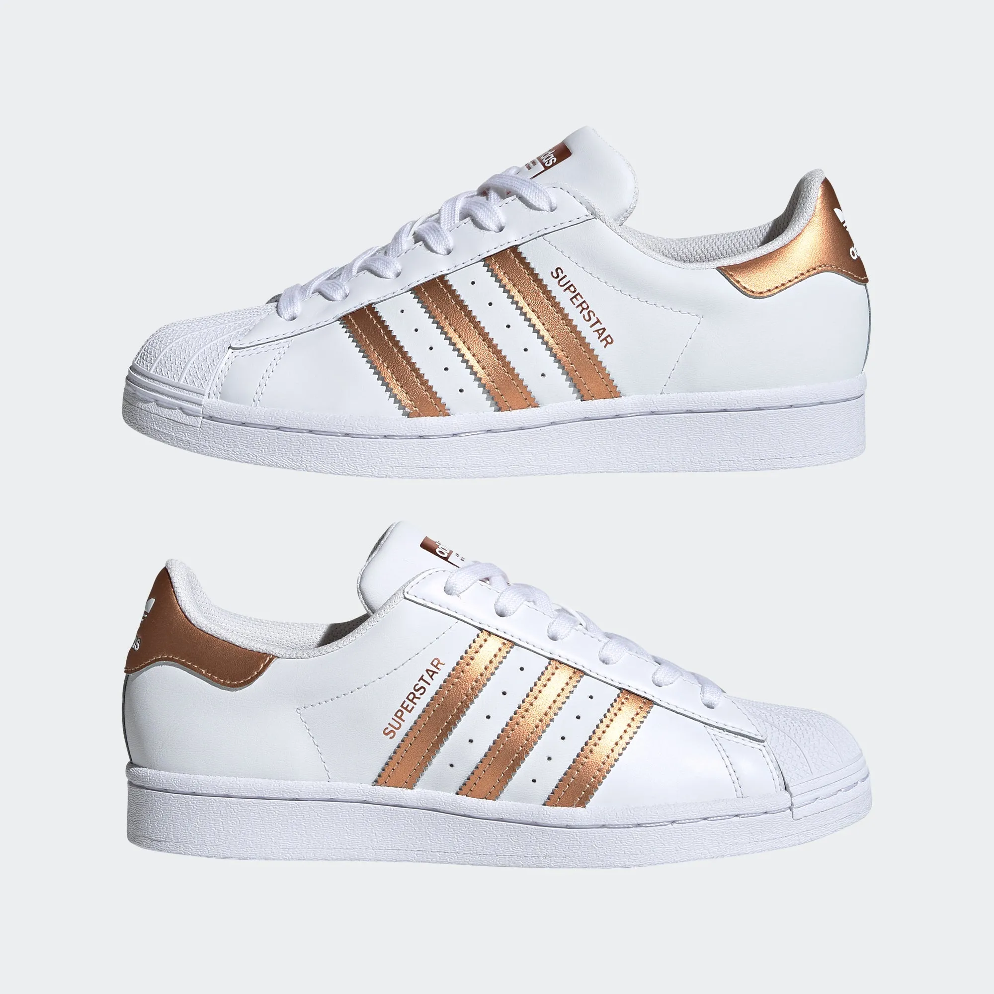 Women's adidas Originals Superstar Shoes White Copper