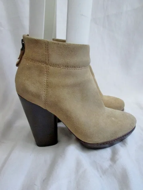 Womens MODERN VINTAGE ALLISON Ankle Boots Booties 5.5 Suede 36 SAND BEIGE High Heel TAN