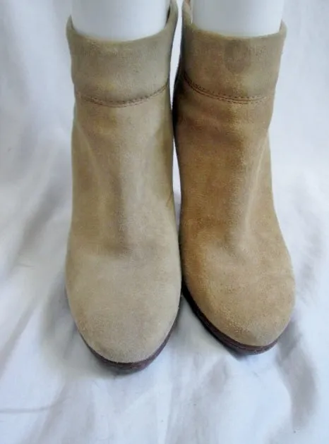 Womens MODERN VINTAGE ALLISON Ankle Boots Booties 5.5 Suede 36 SAND BEIGE High Heel TAN