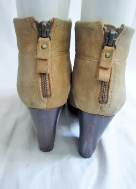 Womens MODERN VINTAGE ALLISON Ankle Boots Booties 5.5 Suede 36 SAND BEIGE High Heel TAN