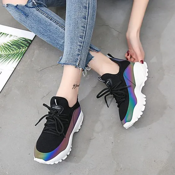 Women's Trendy Comfortable FlyKnit Dad Sneaker Shoes