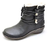 Womens UGG AUSTRALIA 1932 CASPIA Leather Shearling Sherpa BOOTS Shoe BLACK 7