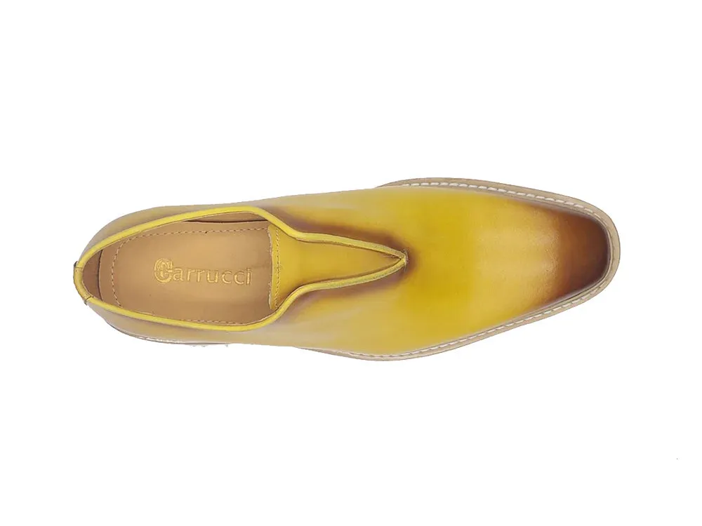 Yellow Carrucci Men's Shoes Laceless Slip-On Loafer with Contrast Color Style No: K55S0-08