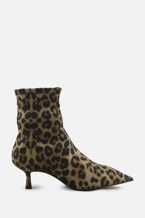 Zara Zipper Kitten Heels Sock Boots | Textile